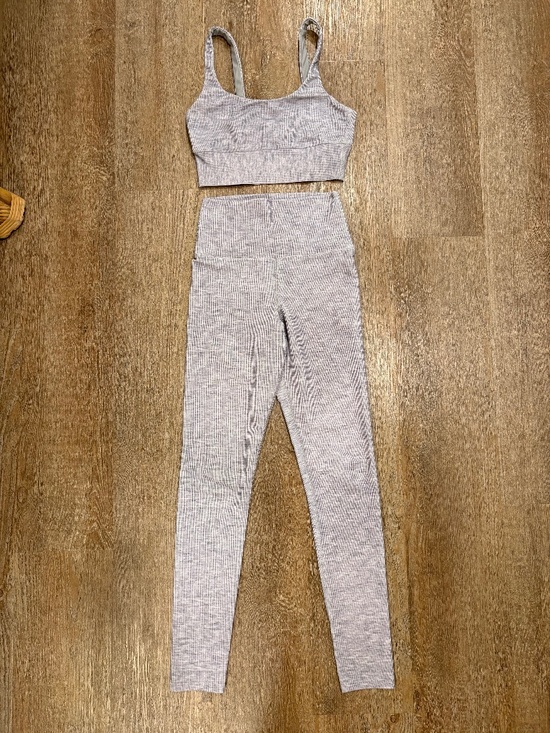 Beach Riot Pants - BEACH RIOT Ribbed 2 Piece Workout Set Eva Top Piper Legging Space Dye XS